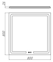 Oglindă baie Bayro Prisma 800x800 Led Touch (118912) imaginea #2 — magazin online Desire.md