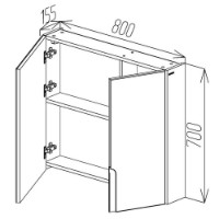 Dulap cu oglindă Bayro Sorento 800x700 (115313) imaginea #2 — magazin online Desire.md