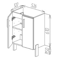 Шкаф под умывальник Bayro Vision Stance 550 (118180) фото №6 — интернет-магазин Desire.md