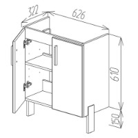 Шкаф под умывальник Bayro Vision Stance 650 (118182) фото №7 — интернет-магазин Desire.md