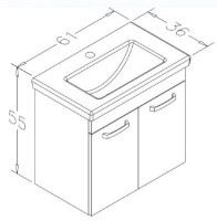 Шкаф с умывальником Orka Bafa 60 White (16873) фото №2 — интернет-магазин Desire.md