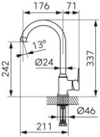 Смеситель для кухни Ferro Ritto BTR4 фото №2 — интернет-магазин Desire.md