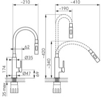Baterie bucătărie Ferro Zumba BZA43P imaginea #2 — magazin online Desire.md
