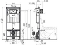 Rezervor WC îngropat cu cadru Alcaplast Sadromodul Set (AM101/1120+M570+M91) (118556)