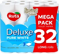 Туалетная бумага Ruta Pure White Deluxe 3 plies 32 rolls фото №1 — интернет-магазин Desire.md