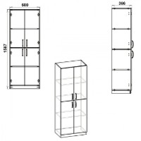Шкаф Компанит КШ-12 Дуб Сонома фото №2 — интернет-магазин Desire.md
