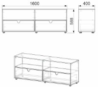 Тумба под ТВ Компанит МГ-7 Нимфея Альба фото №2 — интернет-магазин Desire.md