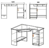Письменный стол Компанит СУ-13 Ателье Светлый фото №2 — интернет-магазин Desire.md