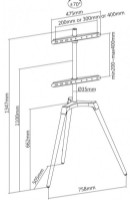 Напольная стойка для ТВ Reflecta Elegant 65W Black/Walnut фото №9 — интернет-магазин Desire.md