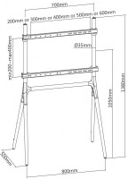 Suport TV de podea Reflecta Elegant 70W Black/Walnut imaginea #2 — magazin online Desire.md