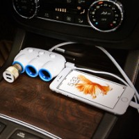 Автомобильная зарядка Hoco C1 Three in One White фото №2 — интернет-магазин Desire.md