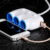 Автомобильная зарядка Hoco C1 Three in One White фото №4 — интернет-магазин Desire.md