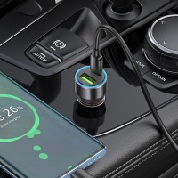 Автомобильная зарядка Hoco NZ12A Action Black фото №2 — интернет-магазин Desire.md