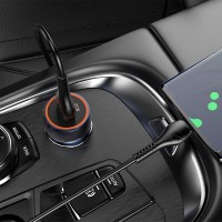 Автомобильная зарядка Hoco Z46 Blue Shield + Type-C Metal Gray фото №2 — интернет-магазин Desire.md