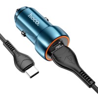 Автомобильная зарядка Hoco Z46A Blue Whale + Type-C Cable Metal Gray фото №5 — интернет-магазин Desire.md