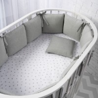 Protectie laterala pentru patut Perina Soft Cotton Grey/Olive (СК1/4-05.13) imaginea #4 — magazin online Desire.md