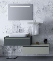 Set mobilier baie Nplus Baco 160 White/Metalic Anthracite imaginea #1 — magazin online Desire.md