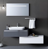 Комплект мебели для ванной Nplus Baco Plus 160 White/Metalic Anthracite фото №1 — интернет-магазин Desire.md