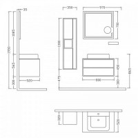 Комплект мебели для ванной Nplus Elantra 80 White фото №4 — интернет-магазин Desire.md