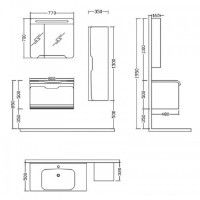 Set mobilier baie Nplus Golf 80 Dorado Extra imaginea #2 — magazin online Desire.md