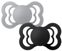 Suzeta BIBS Supreme Silicone 2 Pack - Cloud/Black 0+ months(160341)
