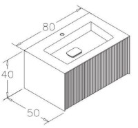 Шкаф с умывальником Orka Cube 80 Grey Matt (2885) фото №2 — интернет-магазин Desire.md