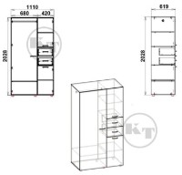 Шкаф Компанит 19 Ателье Светлый фото №2 — интернет-магазин Desire.md
