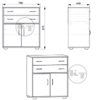 Комод Компанит 2+2 Дуб Сонома фото №2 — интернет-магазин Desire.md