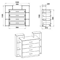 Comodă Компанит 4-2 Atelie Deschis imaginea #2 — magazin online Desire.md