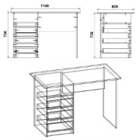 Masa de birou Компанит Декан Stejar Sonoma imaginea #2 — magazin online Desire.md