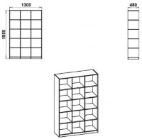 Стеллаж Компанит КШ-3 Ателье Cветлый фото №2 — интернет-магазин Desire.md