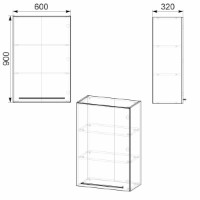 Настенный шкаф Компанит МГ-8 Тумба навесная-1 Нимфея Альба фото №2 — интернет-магазин Desire.md