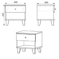 Noptieră Компанит ПКТ-10 Nimfeia Alb imaginea #2 — magazin online Desire.md