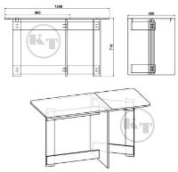Обеденный стол Компанит Стол-книжка-6 Ателье Светлый фото №2 — интернет-магазин Desire.md