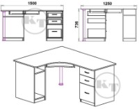 Masa de birou Компанит СУ-9 (Комплект) Stejar Sonoma imaginea #2 — magazin online Desire.md