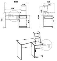 Masa de birou Компанит Школьник-3 Nimfeia Alb imaginea #2 — magazin online Desire.md