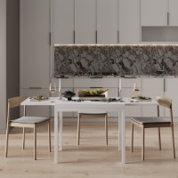 Masă pentru bucătărie MobiCasa Armstrong 90/180x70 Alb/Alb imaginea #3 — magazin online Desire.md