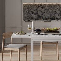 Masă pentru bucătărie MobiCasa Armstrong 90/180x70 Alb/Alb imaginea #4 — magazin online Desire.md