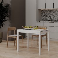 Masă pentru bucătărie MobiCasa Armstrong 90/180x70 Alb/Alb imaginea #5 — magazin online Desire.md