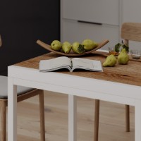 Masă pentru bucătărie MobiCasa Armstrong 90/180x70 Ewok/Alb imaginea #2 — magazin online Desire.md