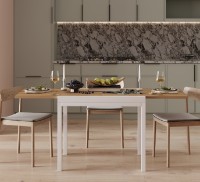 Masă pentru bucătărie MobiCasa Armstrong 90/180x70 Ewok/Alb imaginea #3 — magazin online Desire.md