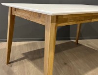 Masă pentru bucătărie MobiCasa Oslo 120/200x80 White/Natural Wax imaginea #5 — magazin online Desire.md