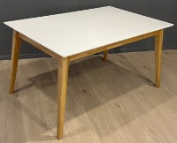 Masă pentru bucătărie MobiCasa Oslo 120/200x80 White/Natural Wax imaginea #1 — magazin online Desire.md