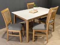 Masă pentru bucătărie MobiCasa Oslo 120/200x80 White/Natural Wax imaginea #2 — magazin online Desire.md