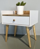 Noptieră MobiCasa 1 Asgard 50x55x40 Kraft Gold/Alb imaginea #4 — magazin online Desire.md