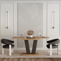 Masă pentru bucătărie MobiCasa Vendi 140/180x80 Ewok/Grafit imaginea #3 — magazin online Desire.md