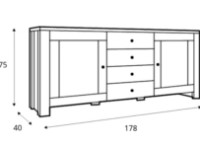 Комод Gerbor Антверпен II 2D4S Ясень Снежный/Дуб Мореный фото №5 — интернет-магазин Desire.md