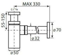 Sifon pentru lavoar Vedo Uno (VSY1010BI) imaginea #2 — magazin online Desire.md