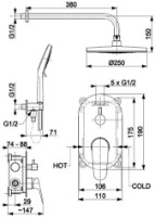 Душевой набор Armatura Otava Black (117397) фото №2 — интернет-магазин Desire.md