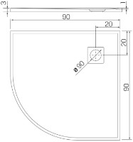 Cadița de duș New Trendy Mori B-0474 90x90x3.5 (18682) imaginea #2 — magazin online Desire.md